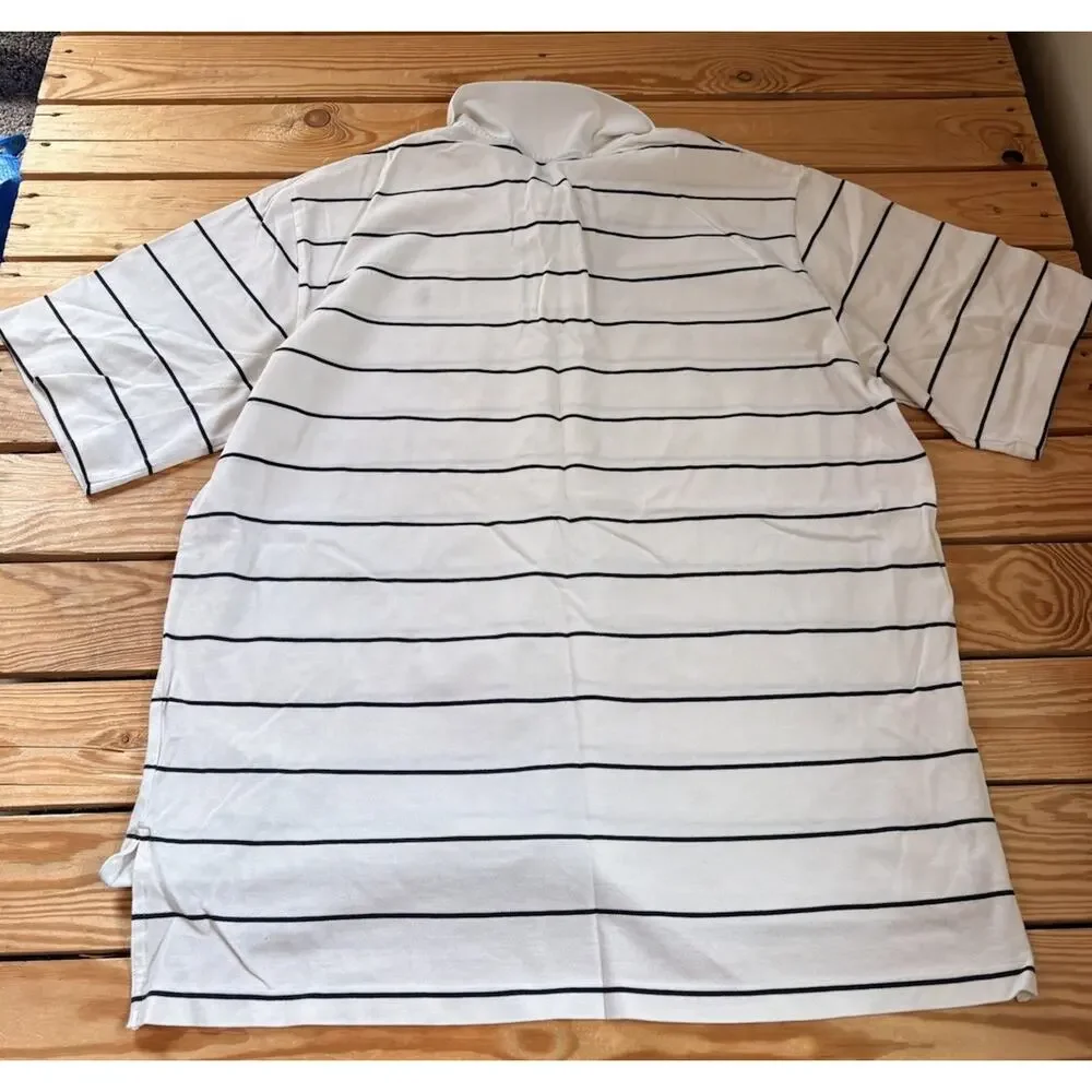 Vintage Ralph Lauren Polo golf Men’s Short Sleeve Stripe Shirt Size XL White M7